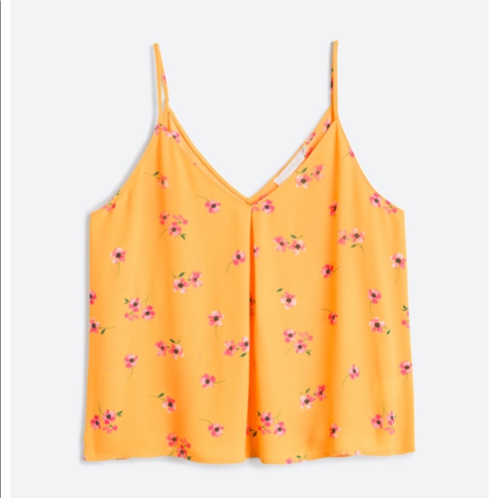 Yellow floral tank top